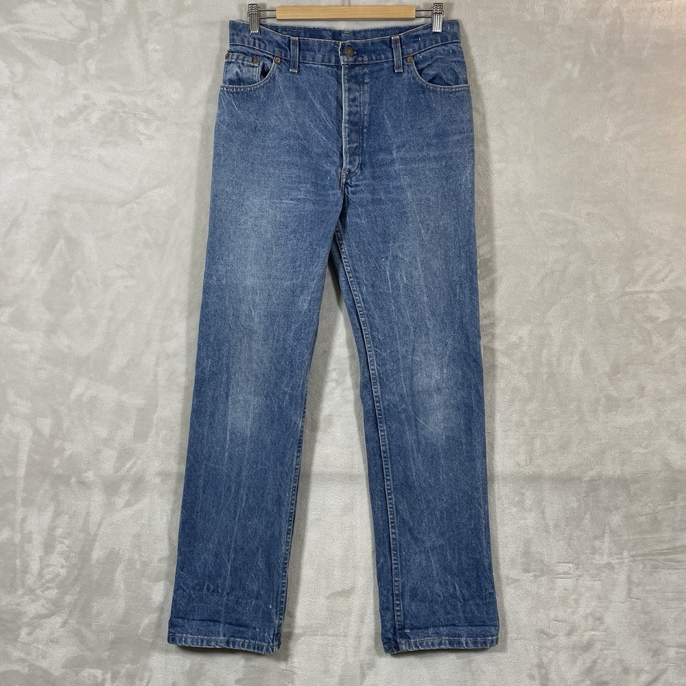 VTG Levi's Women's 16 801 Button Fly Orange Tab Straight Leg Jeans 32x32 *RARE*